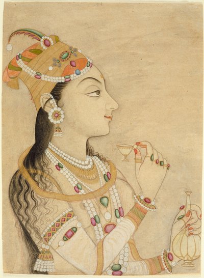 Idealized Portrait of the Mughal Empress Nur Jahan by Mughal School